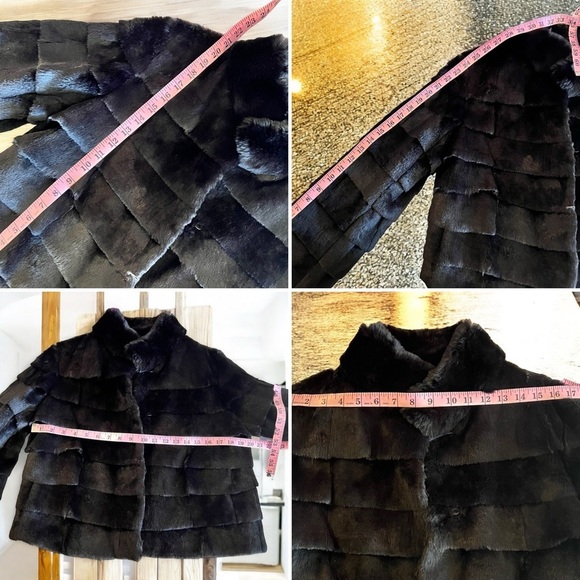 Vintage Blue Duck black rabbit fur ruffle coat Size women’s L - Picture 12 of 12